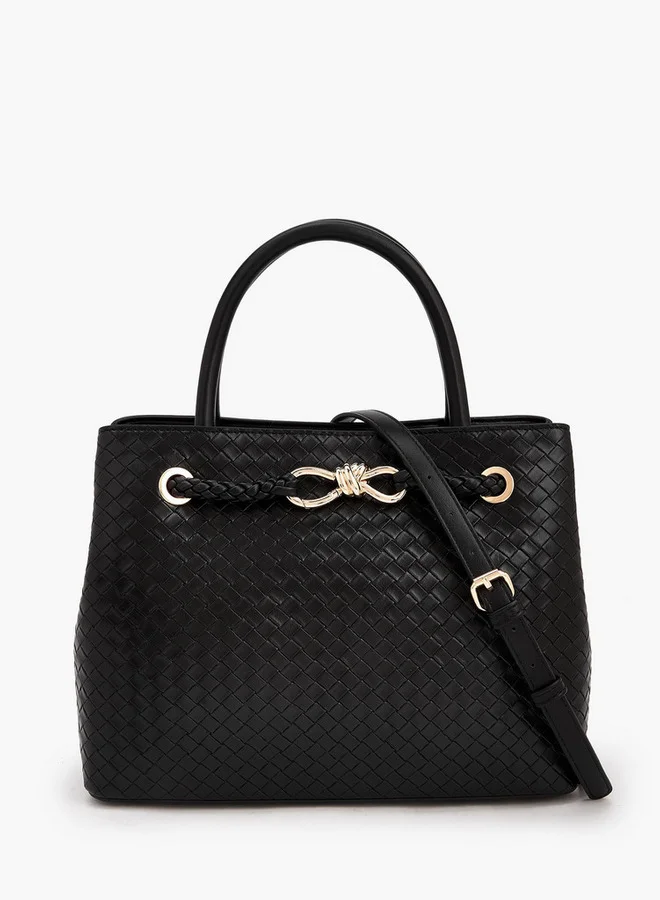 لو كونفورت Textured Satchel Bag With Detachable Strap